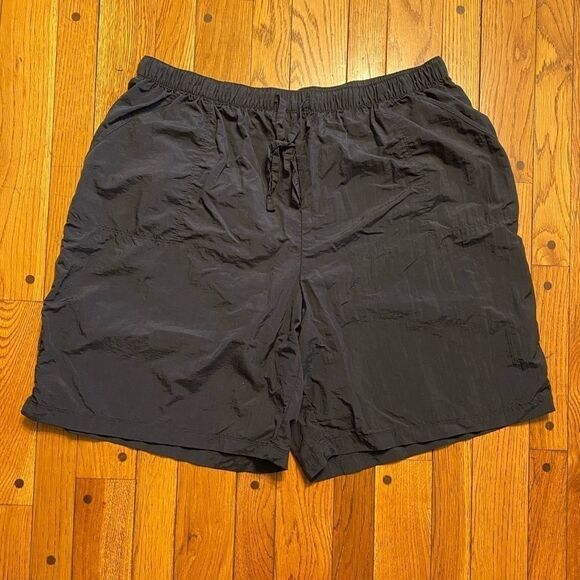 BLACK Nylon plus size athletic‎ shorts - Picture 1 of 9